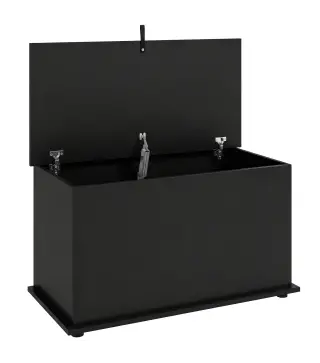 Baúl de Almacenaje 102L con Bisagra de Seguridad Estilo Moderno para Pasillo Dormitorio Salón 80x40x45 cm Negro