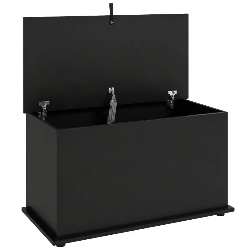 Baúl de Almacenaje 102L con Bisagra de Seguridad Estilo Moderno para Pasillo Dormitorio Salón 80x40x45 cm Negro Baúl de Almacenaje 102L con Bisagra de Seguridad Estilo Moderno para Pasillo Dormitorio Salón 80x40x45 cm Negro