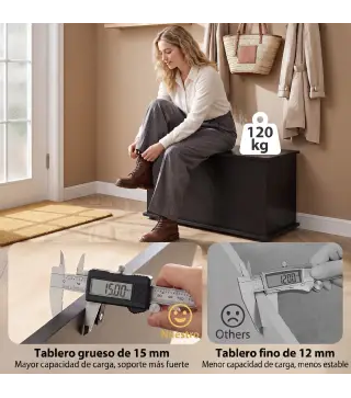 Baúl de Almacenaje 102L con Bisagra de Seguridad Estilo Moderno para Pasillo Dormitorio Salón 80x40x45 cm Negro