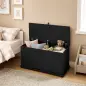 Baúl de Almacenaje 102L con Bisagra de Seguridad Estilo Moderno para Pasillo Dormitorio Salón 80x40x45 cm Negro Baúl de Almacenaje 102L con Bisagra de Seguridad Estilo Moderno para Pasillo Dormitorio Salón 80x40x45 cm Negro