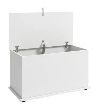 Baúl de Almacenaje 102L con Bisagra de Seguridad Estilo Moderno para Pasillo Dormitorio Salón 80x40x45 cm Blanco