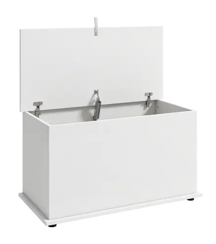 Baúl de Almacenaje 102L con Bisagra de Seguridad Estilo Moderno para Pasillo Dormitorio Salón 80x40x45 cm Blanco