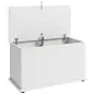 Baúl de Almacenaje 102L con Bisagra de Seguridad Estilo Moderno para Pasillo Dormitorio Salón 80x40x45 cm Blanco Baúl de Almacenaje 102L con Bisagra de Seguridad Estilo Moderno para Pasillo Dormitorio Salón 80x40x45 cm Blanco