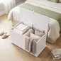 Baúl de Almacenaje 102L con Bisagra de Seguridad Estilo Moderno para Pasillo Dormitorio Salón 80x40x45 cm Blanco Baúl de Almacenaje 102L con Bisagra de Seguridad Estilo Moderno para Pasillo Dormitorio Salón 80x40x45 cm Blanco