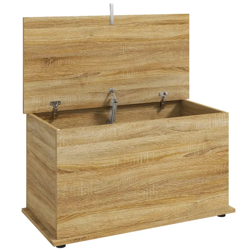 Baúl de Almacenaje 102L con Bisagra de Seguridad Estilo Moderno para Pasillo Dormitorio Salón 80x40x45 cm Roble Baúl de Almacenaje 102L con Bisagra de Seguridad Estilo Moderno para Pasillo Dormitorio Salón 80x40x45 cm Roble