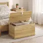 Baúl de Almacenaje 102L con Bisagra de Seguridad Estilo Moderno para Pasillo Dormitorio Salón 80x40x45 cm Roble Baúl de Almacenaje 102L con Bisagra de Seguridad Estilo Moderno para Pasillo Dormitorio Salón 80x40x45 cm Roble