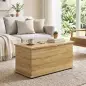 Baúl de Almacenaje 102L con Bisagra de Seguridad Estilo Moderno para Pasillo Dormitorio Salón 80x40x45 cm Roble Baúl de Almacenaje 102L con Bisagra de Seguridad Estilo Moderno para Pasillo Dormitorio Salón 80x40x45 cm Roble