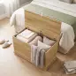 Baúl de Almacenaje 102L con Bisagra de Seguridad Estilo Moderno para Pasillo Dormitorio Salón 80x40x45 cm Roble Baúl de Almacenaje 102L con Bisagra de Seguridad Estilo Moderno para Pasillo Dormitorio Salón 80x40x45 cm Roble