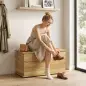 Baúl de Almacenaje 102L con Bisagra de Seguridad Estilo Moderno para Pasillo Dormitorio Salón 80x40x45 cm Roble Baúl de Almacenaje 102L con Bisagra de Seguridad Estilo Moderno para Pasillo Dormitorio Salón 80x40x45 cm Roble