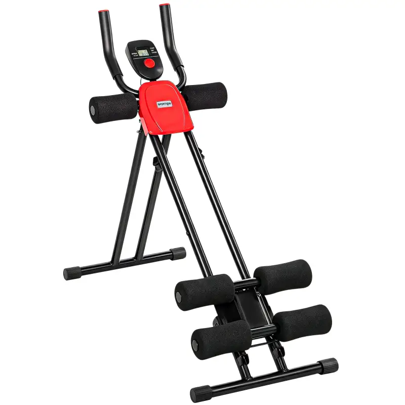 Máquina Abdominales Plegable con Monitor LCD para Entrenamiento de Cuerpo Completo en Casa Rojo y Negro Máquina Abdominales Plegable con Monitor LCD para Entrenamiento de Cuerpo Completo en Casa Rojo y Negro