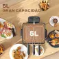 Freidora 5L Temperatura Ajustable hasta 190°C Ventana Visualización Protección Sobrecalentamiento Temporizador 60 min Freidora 5L Temperatura Ajustable hasta 190°C Ventana Visualización Protección Sobrecalentamiento Temporizador 60 min