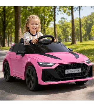 Coche Eléctrico para Niños Audi RS 6 Avant GT 12V con Mando a Distancia 2,4G Motor Doble Arranque Progresivo Suspensión