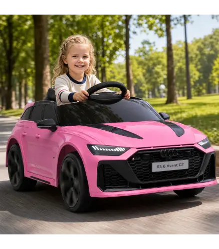Coche Eléctrico para Niños Audi RS 6 Avant GT 12V con Mando a Distancia 2,4G Motor Doble Arranque Progresivo Suspensión