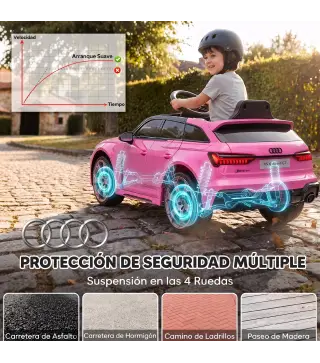 Coche Eléctrico para Niños Audi RS 6 Avant GT 12V con Mando a Distancia 2,4G Motor Doble Arranque Progresivo Suspensión