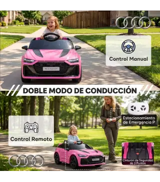 Coche Eléctrico para Niños Audi RS 6 Avant GT 12V con Mando a Distancia 2,4G Motor Doble Arranque Progresivo Suspensión