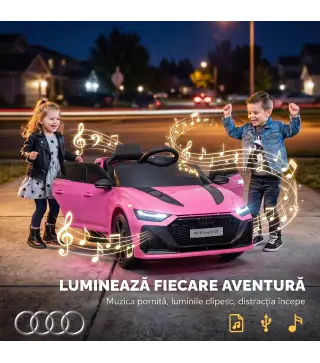 Coche Eléctrico para Niños Audi RS 6 Avant GT 12V con Mando a Distancia 2,4G Motor Doble Arranque Progresivo Suspensión