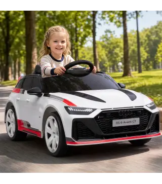 Coche Eléctrico para Niños Audi RS 6 Avant GT 12V con Mando a Distancia 2,4G Motor Doble Arranque Progresivo Suspensión