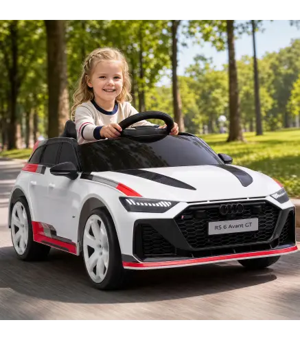 Coche Eléctrico para Niños Audi RS 6 Avant GT 12V con Mando a Distancia 2,4G Motor Doble Arranque Progresivo Suspensión