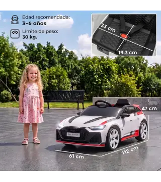 Coche Eléctrico para Niños Audi RS 6 Avant GT 12V con Mando a Distancia 2,4G Motor Doble Arranque Progresivo Suspensión