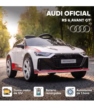 Coche Eléctrico para Niños Audi RS 6 Avant GT 12V con Mando a Distancia 2,4G Motor Doble Arranque Progresivo Suspensión