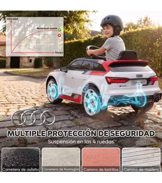 Coche Eléctrico para Niños Audi RS 6 Avant GT 12V con Mando a Distancia 2,4G Motor Doble Arranque Progresivo Suspensión