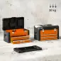 Maletín de Herramientas Resistente con 2 Cajones y Asa de Transporte para Hogar y Taller Naranja Maletín de Herramientas Resistente con 2 Cajones y Asa de Transporte para Hogar y Taller Naranja