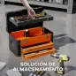 Maletín de Herramientas Resistente con 2 Cajones y Asa de Transporte para Hogar y Taller Naranja Maletín de Herramientas Resistente con 2 Cajones y Asa de Transporte para Hogar y Taller Naranja