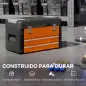 Maletín de Herramientas Resistente con 2 Cajones y Asa de Transporte para Hogar y Taller Naranja Maletín de Herramientas Resistente con 2 Cajones y Asa de Transporte para Hogar y Taller Naranja