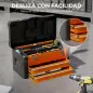 Maletín de Herramientas Resistente con 2 Cajones y Asa de Transporte para Hogar y Taller Naranja Maletín de Herramientas Resistente con 2 Cajones y Asa de Transporte para Hogar y Taller Naranja