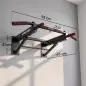 Barra de Dominadas para Pared Plegable con 3 Anillas para Bandas de Resistencia Agarres Antideslizantes Carga 120 kg Barra de Dominadas para Pared Plegable con 3 Anillas para Bandas de Resistencia Agarres Antideslizantes Carga 120 kg