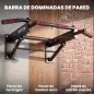 Barra de Dominadas para Pared Plegable con 3 Anillas para Bandas de Resistencia Agarres Antideslizantes Carga 120 kg Barra de Dominadas para Pared Plegable con 3 Anillas para Bandas de Resistencia Agarres Antideslizantes Carga 120 kg