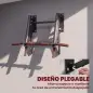 Barra de Dominadas para Pared Plegable con 3 Anillas para Bandas de Resistencia Agarres Antideslizantes Carga 120 kg Barra de Dominadas para Pared Plegable con 3 Anillas para Bandas de Resistencia Agarres Antideslizantes Carga 120 kg
