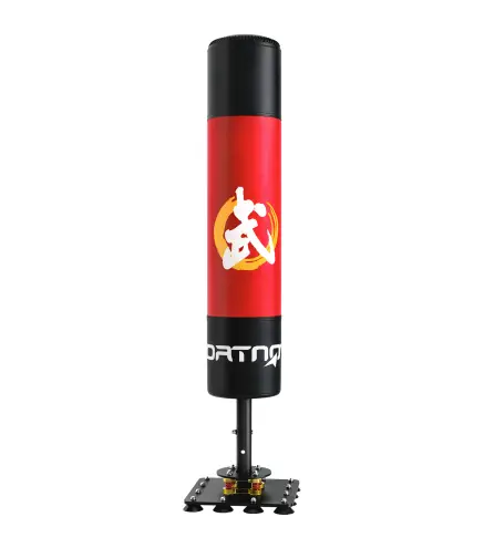 Saco de Boxeo de Pie para Adultos 156 cm con 12 Ventosas Absorción de Impactos para Kickboxing MMA Muay Thai Rojo