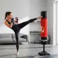 Saco de Boxeo de Pie para Adultos 156 cm con 12 Ventosas Absorción de Impactos para Kickboxing MMA Muay Thai Rojo Saco de Boxeo de Pie para Adultos 156 cm con 12 Ventosas Absorción de Impactos para Kickboxing MMA Muay Thai Rojo