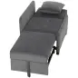 Sofá Cama 1 Plaza Convertible 4 en 1 Sillón Cama Tapizado en Terciopelo Respaldo Ajustable Gris Oscuro Sofá Cama 1 Plaza Convertible 4 en 1 Sillón Cama Tapizado en Terciopelo Respaldo Ajustable Gris Oscuro