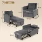 Sofá Cama 1 Plaza Convertible 4 en 1 Sillón Cama Tapizado en Terciopelo Respaldo Ajustable Gris Oscuro Sofá Cama 1 Plaza Convertible 4 en 1 Sillón Cama Tapizado en Terciopelo Respaldo Ajustable Gris Oscuro
