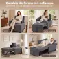 Sofá Cama 1 Plaza Convertible 4 en 1 Sillón Cama Tapizado en Terciopelo Respaldo Ajustable Gris Oscuro Sofá Cama 1 Plaza Convertible 4 en 1 Sillón Cama Tapizado en Terciopelo Respaldo Ajustable Gris Oscuro