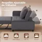 Sofá Cama 1 Plaza Convertible 4 en 1 Sillón Cama Tapizado en Terciopelo Respaldo Ajustable Gris Oscuro Sofá Cama 1 Plaza Convertible 4 en 1 Sillón Cama Tapizado en Terciopelo Respaldo Ajustable Gris Oscuro