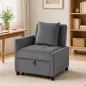 Sofá Cama 1 Plaza Convertible 4 en 1 Sillón Cama Tapizado en Terciopelo Respaldo Ajustable Gris Oscuro Sofá Cama 1 Plaza Convertible 4 en 1 Sillón Cama Tapizado en Terciopelo Respaldo Ajustable Gris Oscuro