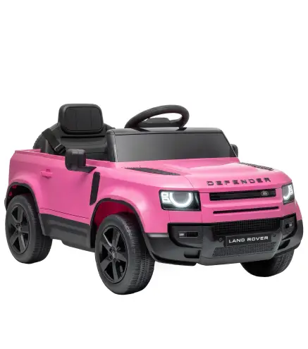 Coche Eléctrico SUV para Niños Land Rover Defender 12 V Mando a Distancia Suspensión Arranque Suave 2,7-4,5 km/h Rosa