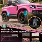 Coche Eléctrico SUV para Niños Land Rover Defender 12 V Mando a Distancia Suspensión Arranque Suave 2,7-4,5 km/h Rosa Coche Eléctrico SUV para Niños Land Rover Defender 12 V Mando a Distancia Suspensión Arranque Suave 2,7-4,5 km/h Rosa