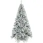 Árbol de Navidad Nevado de 180 cm con 650 Puntas de PVC Ignífugo Ramas Articuladas Montaje Rápido Verde y Blanco