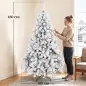 Árbol de Navidad Nevado de 180 cm con 650 Puntas de PVC Ignífugo Ramas Articuladas Montaje Rápido Verde y Blanco