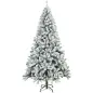 Árbol de Navidad Nevado de 220 cm con 1000 Puntas de PVC Ignífugo Ramas Articuladas Montaje Rápido Verde y Blanco