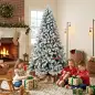 Árbol de Navidad Nevado de 220 cm con 1000 Puntas de PVC Ignífugo Ramas Articuladas Montaje Rápido Verde y Blanco