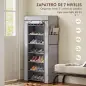Zapatero de 7 Niveles, Zapatero Estrecho de Acero con Funda de Tela no Tejida 2 Bolsillos para 14-21 Pares Gris Zapatero de 7 Niveles, Zapatero Estrecho de Acero con Funda de Tela no Tejida 2 Bolsillos para 14-21 Pares Gris