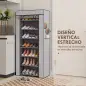 Zapatero de 7 Niveles, Zapatero Estrecho de Acero con Funda de Tela no Tejida 2 Bolsillos para 14-21 Pares Gris Zapatero de 7 Niveles, Zapatero Estrecho de Acero con Funda de Tela no Tejida 2 Bolsillos para 14-21 Pares Gris