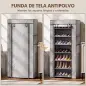 Zapatero de 7 Niveles, Zapatero Estrecho de Acero con Funda de Tela no Tejida 2 Bolsillos para 14-21 Pares Gris Zapatero de 7 Niveles, Zapatero Estrecho de Acero con Funda de Tela no Tejida 2 Bolsillos para 14-21 Pares Gris