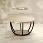 Mesa de Centro Redonda para Salón con Estante de Almacenamiento y Marco de Metal 80x80x43,8 cm Roble Mesa de Centro Redonda para Salón con Estante de Almacenamiento y Marco de Metal 80x80x43,8 cm Roble
