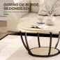 Mesa de Centro Redonda para Salón con Estante de Almacenamiento y Marco de Metal 80x80x43,8 cm Roble Mesa de Centro Redonda para Salón con Estante de Almacenamiento y Marco de Metal 80x80x43,8 cm Roble